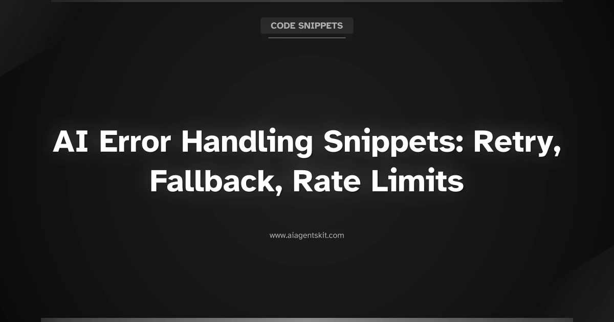 Featured image for AI Error Handling: Retry, Fallback, and Rate Limit Patterns