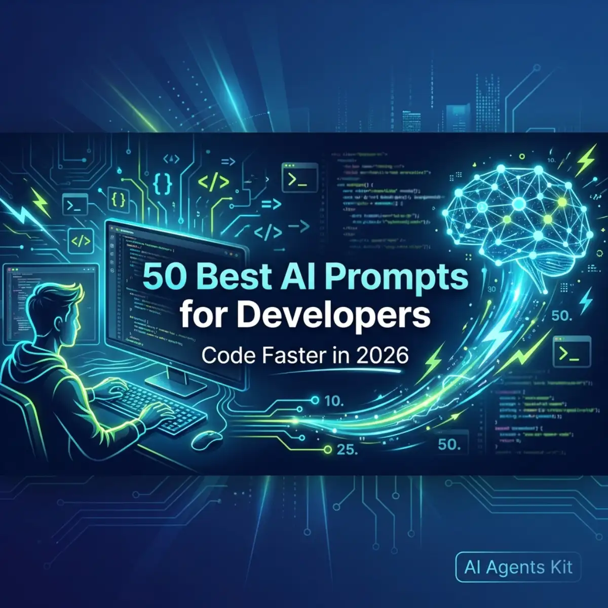 Featured image for 50 Best AI Prompts for Developers: Code Faster in 2026