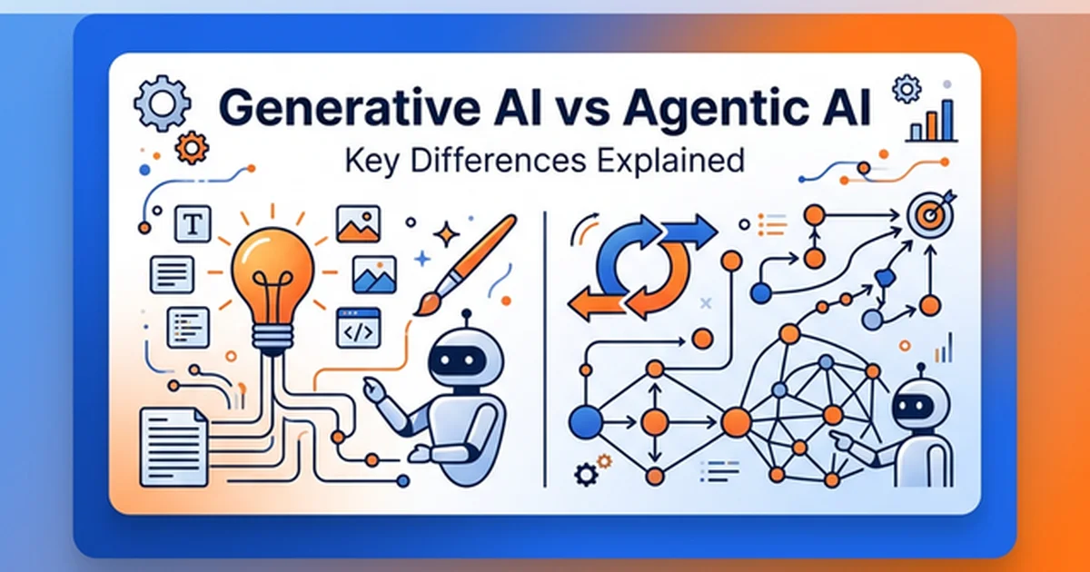 Featured image for Generative AI vs Agentic AI: Key Differences Explained