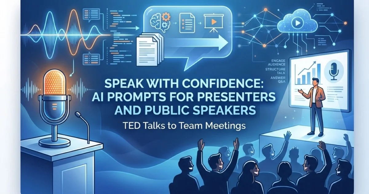 Featured image for Speak with Confidence: AI Prompts for Presenters and Public Speakers